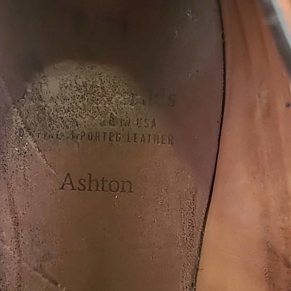 ALLEN EDMONDS‎ Ashton Tan Brown Leather Sz 11 E Mens Split Toe Dress Shoes